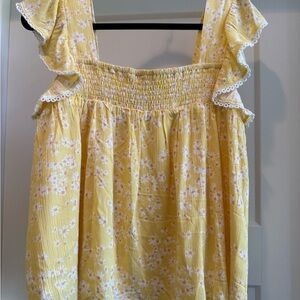 Lost + Wander Yellow Floral Top